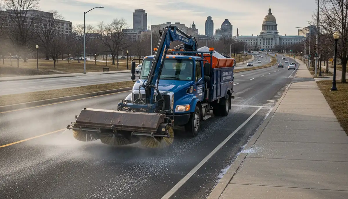 Professional de-icing and salt application for snow and ice management in Harrisburg, PA