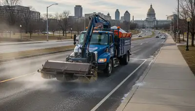 Professional de-icing and salt application for snow and ice management in Harrisburg, PA