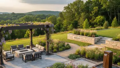 Landscaping service in Harrisburg, PA enhancing a residential yard with professional care