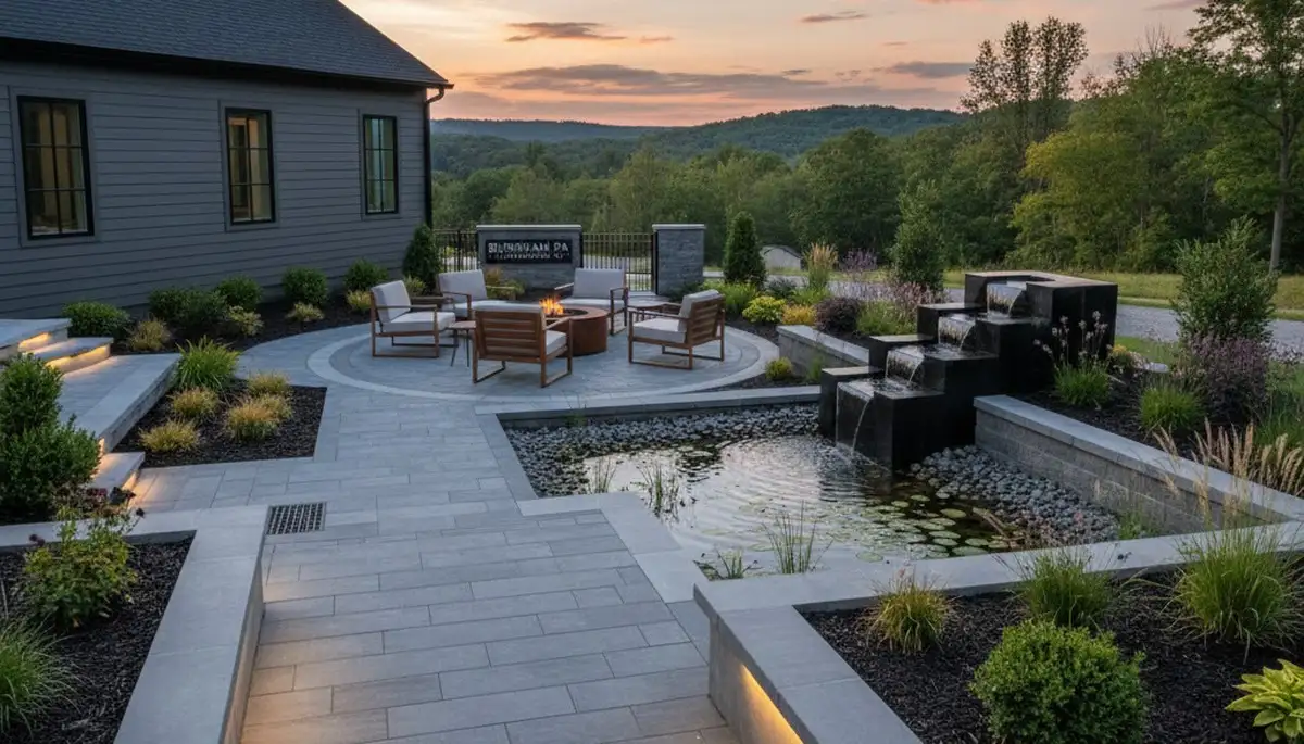 Landscaping crew serving Harrisburg, PA with professional yard maintenance and property care