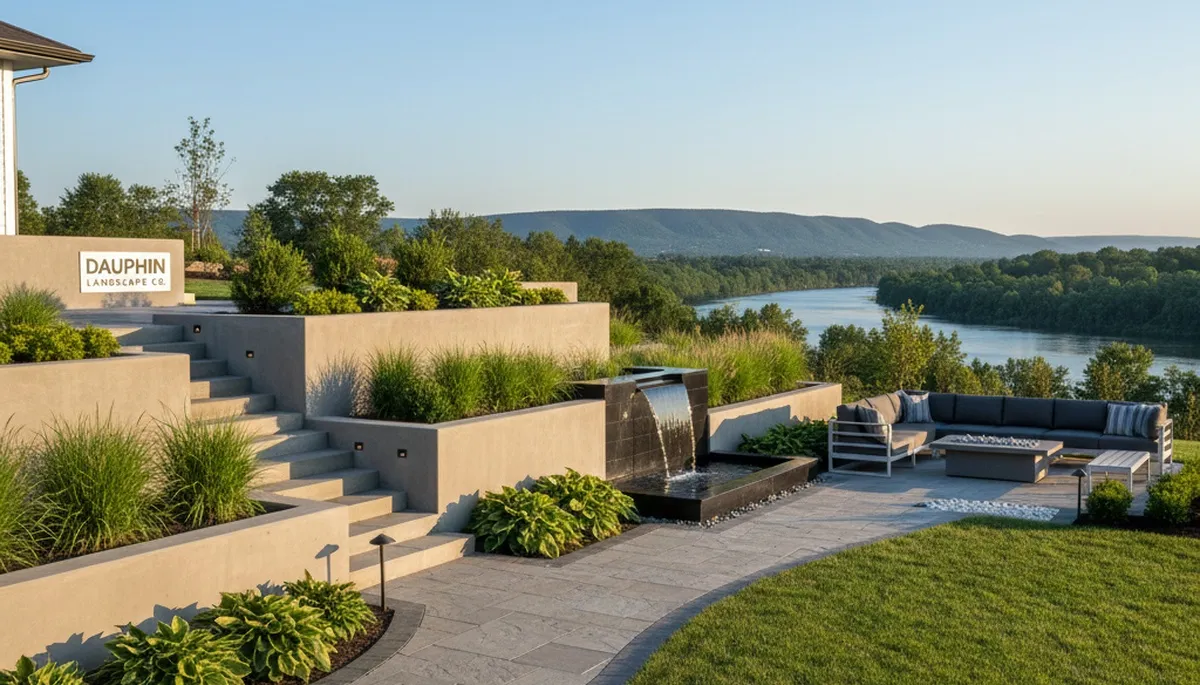 Landscaping service in Harrisburg, PA enhancing a residential yard with professional outdoor care