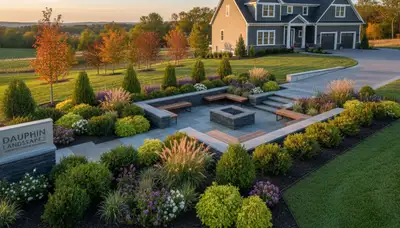Landscaping crew serving Harrisburg, PA, providing professional lawn care and landscape maintenance