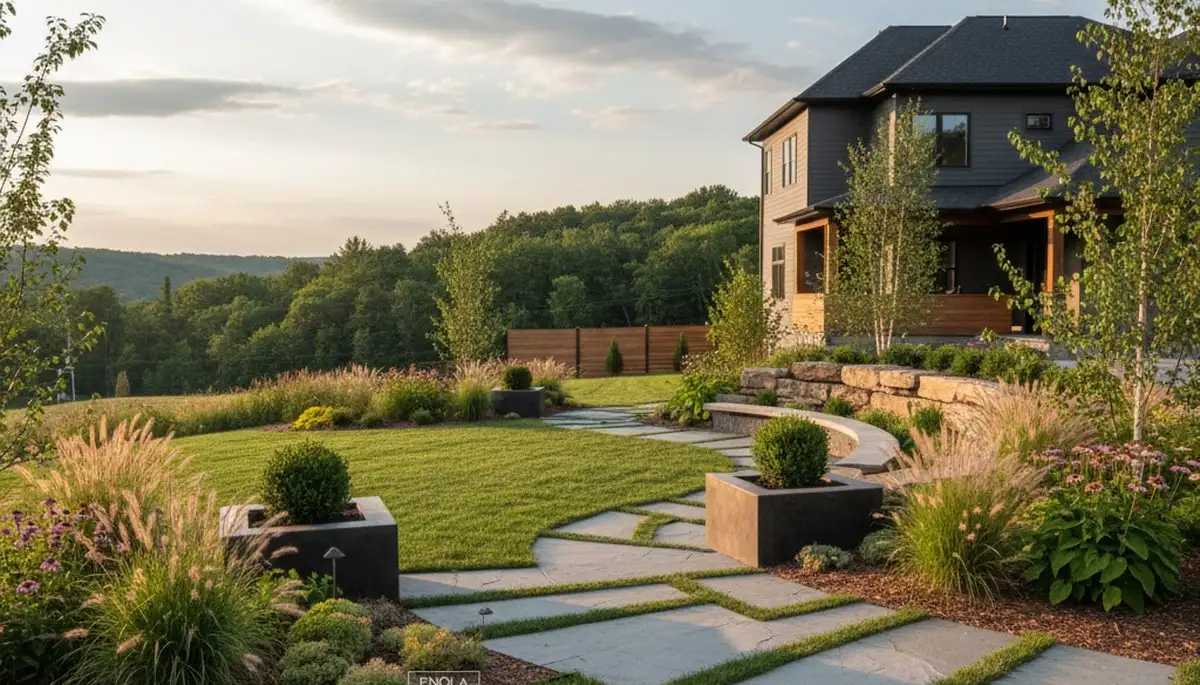 Landscaping crew serving Harrisburg, PA with professional lawn and landscape maintenance