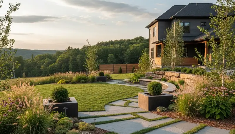 Landscaping crew serving Harrisburg, PA with professional lawn and landscape maintenance