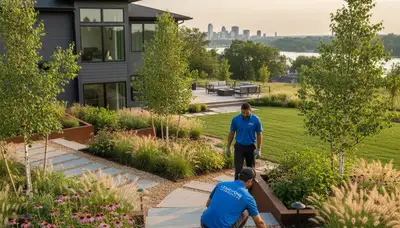 Landscaping team serving Harrisburg, PA with professional lawn care and yard maintenance