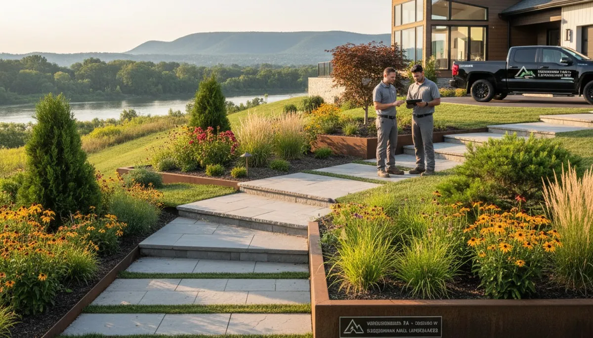 Landscaping crew in Harrisburg, PA providing professional lawn and landscape services