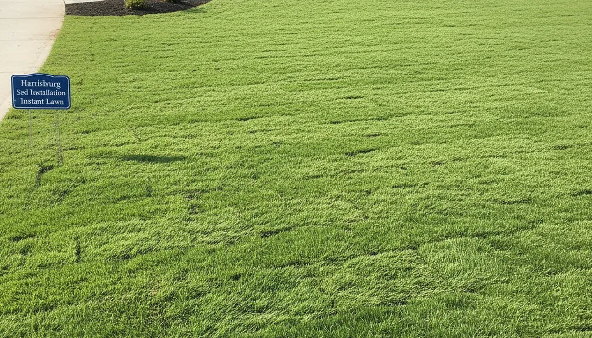 Freshly installed green sod lawn by Chop Chop Landscaping in Harrisburg, PA showcasing instant curb appeal