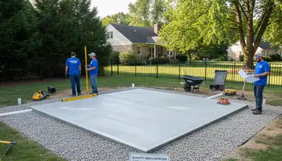 Shed foundation and gravel base preparation by Chop Chop Landscaping in Harrisburg, PA